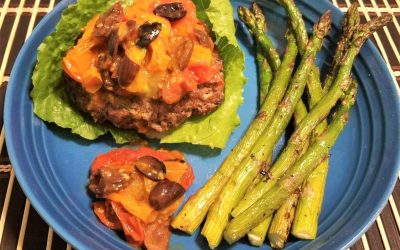 Greek Burgers with Roasted Tomato Topping