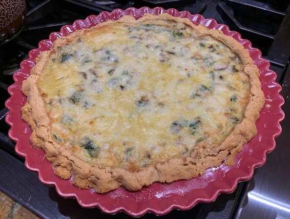 Quiche with Mushrooms, Onion, and Spinach—Gluten Free