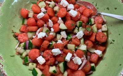 Watermelon Salad with Cucumber, Feta, and Herbs